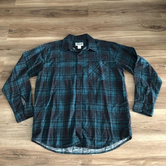 HABAND Quality Comfort Set Of 2 Flannel Button Down Men Size Medium - Picture 4 of 12